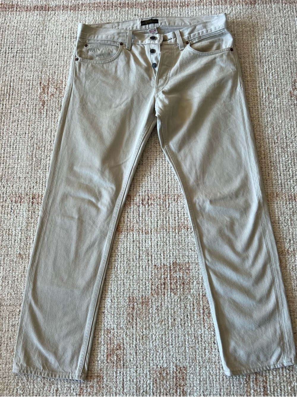 Ralph Lauren Double RL Slim Men’s Jeans in Light Beige/Stone 32x30